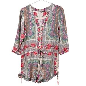 EN Creme Floral Boho Jumpshort